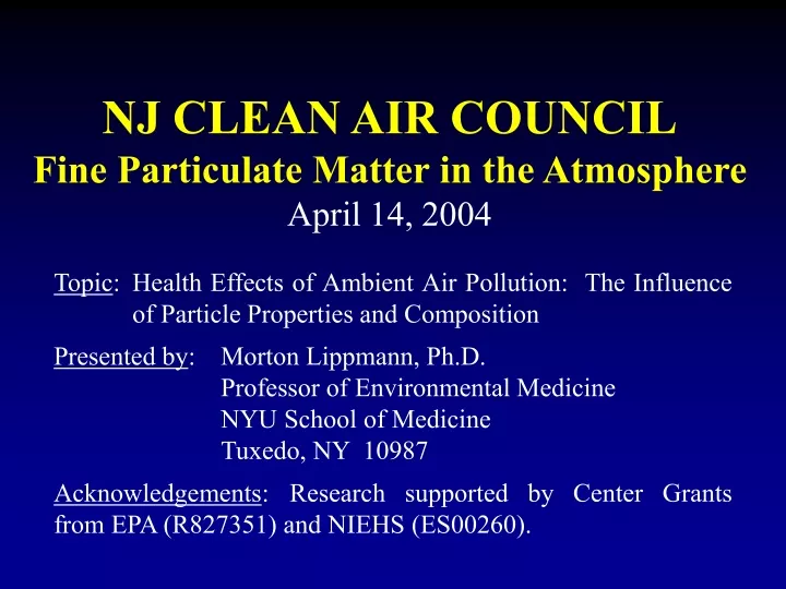 nj clean air council fine particulate matter in the atmosphere april 14 2004