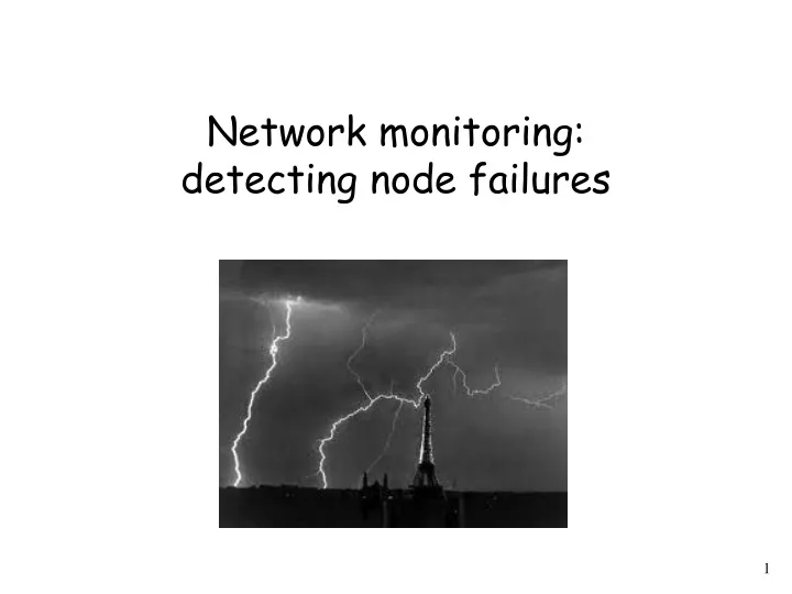 network monitoring detecting node failures
