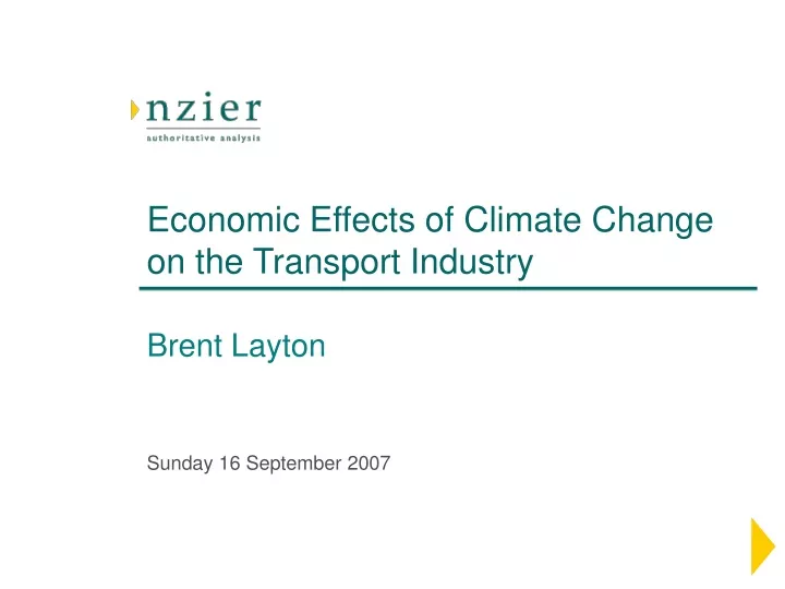 economic effects of climate change on the transport industry