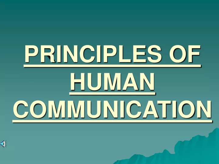 principles of human communication