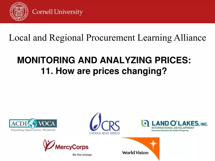 monitoring and analyzing prices 11 how are prices changing