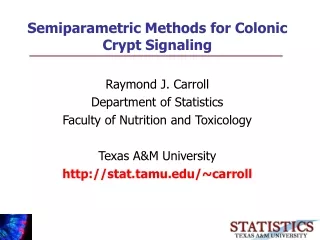 Semiparametric Methods for Colonic Crypt Signaling