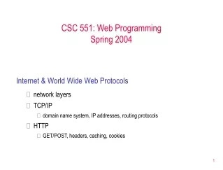 CSC 551: Web Programming Spring 2004