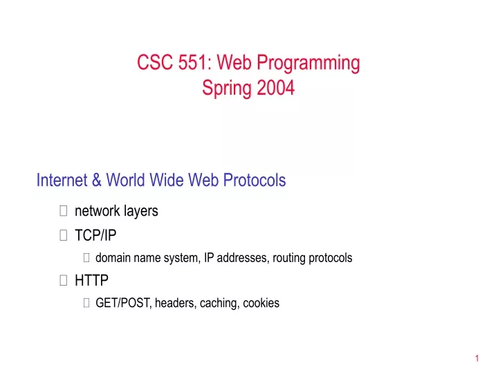 csc 551 web programming spring 2004