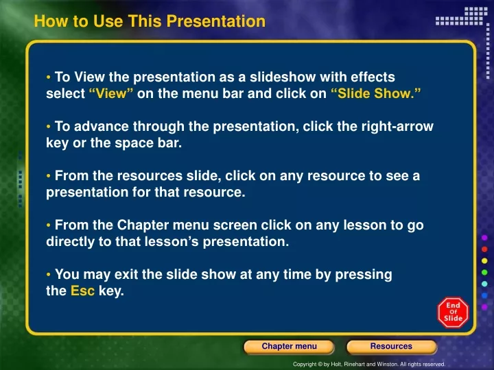 how to use this presentation