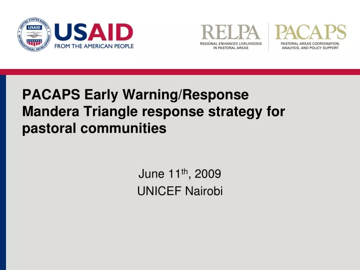 pacaps early warning response mandera triangle response strategy for pastoral communities