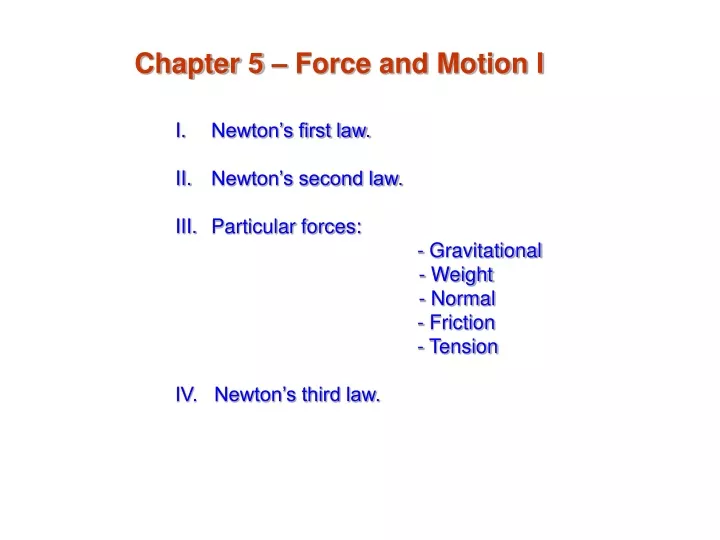 chapter 5 force and motion i