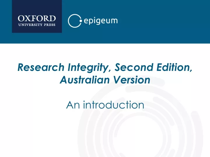 research integrity second edition australian