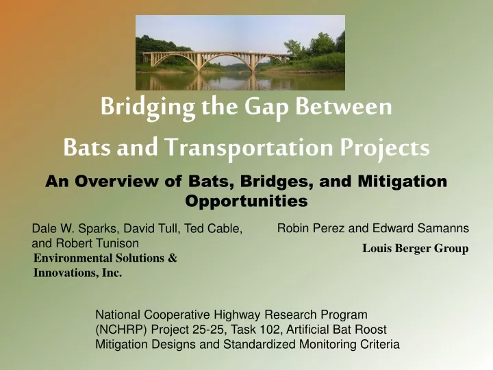 bridging the gap between bats and transportation projects