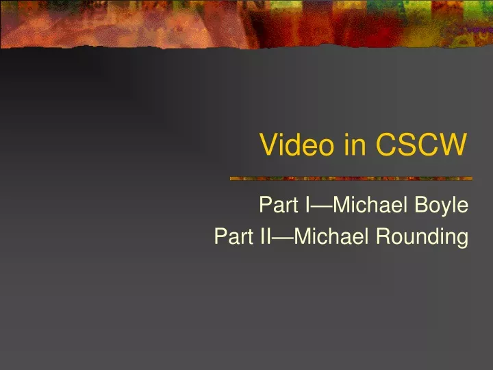 video in cscw