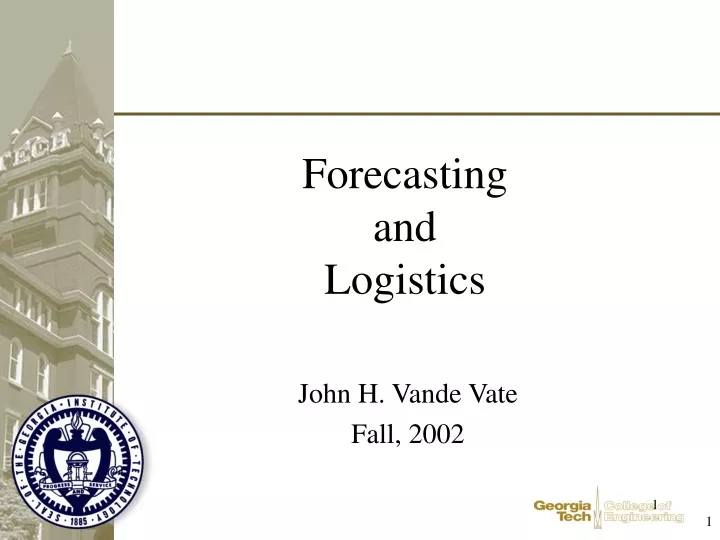 forecasting and logistics