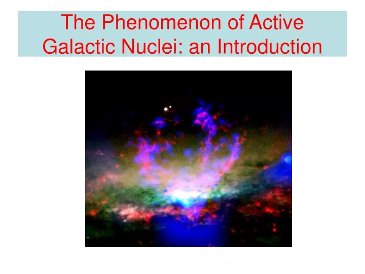 the phenomenon of active galactic nuclei an introduction
