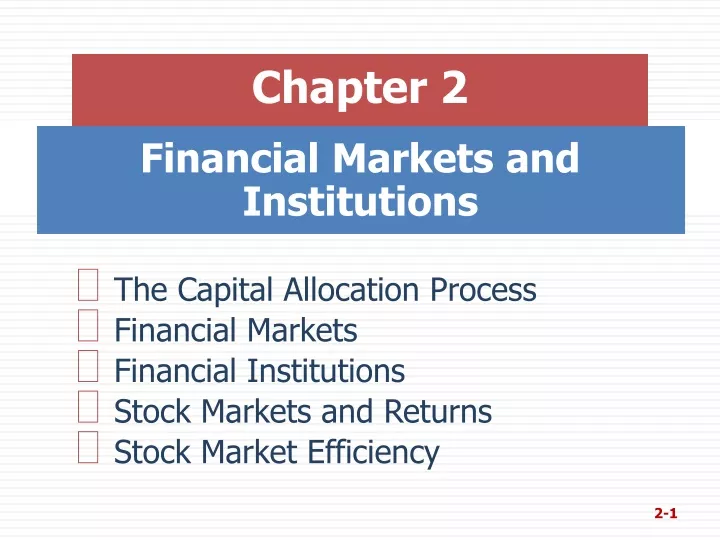 financial markets and institutions