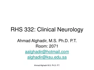 RHS 332: Clinical Neurology