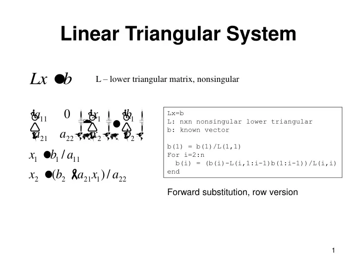linear triangular system