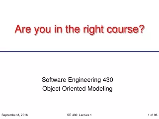 Are you in the right course?
