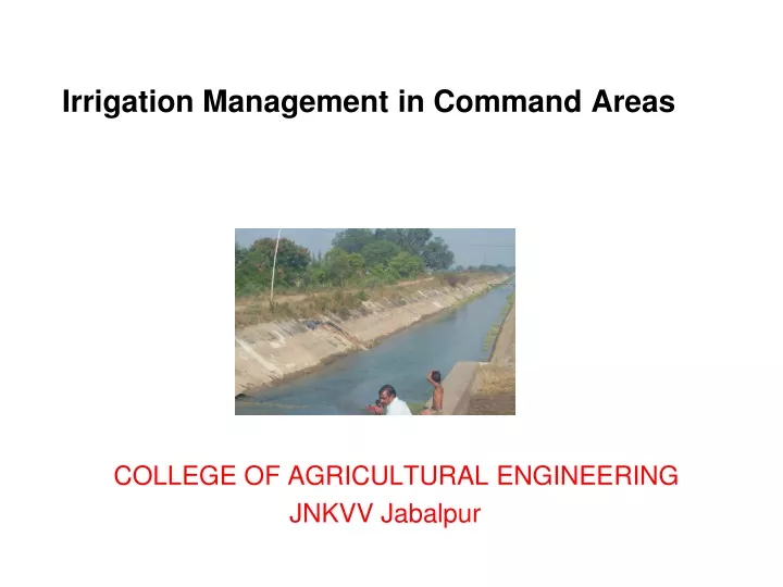 irrigation management in command areas