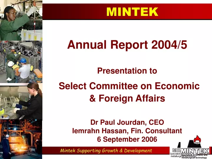 annual report 2004 5 presentation to select