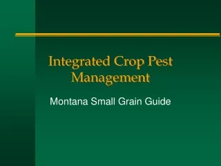 Integrated Crop Pest Management