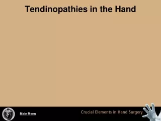 Tendinopathies in the Hand