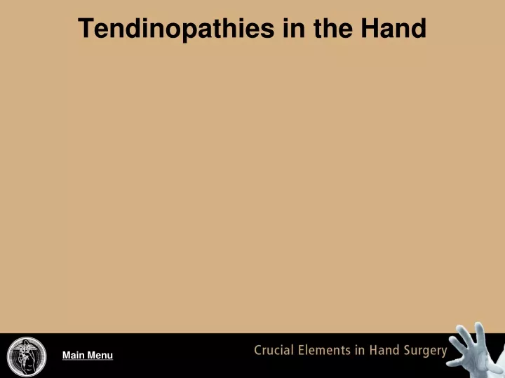 tendinopathies in the hand