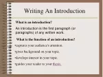 Writing An Introduction