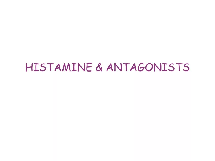 histamine antagonists
