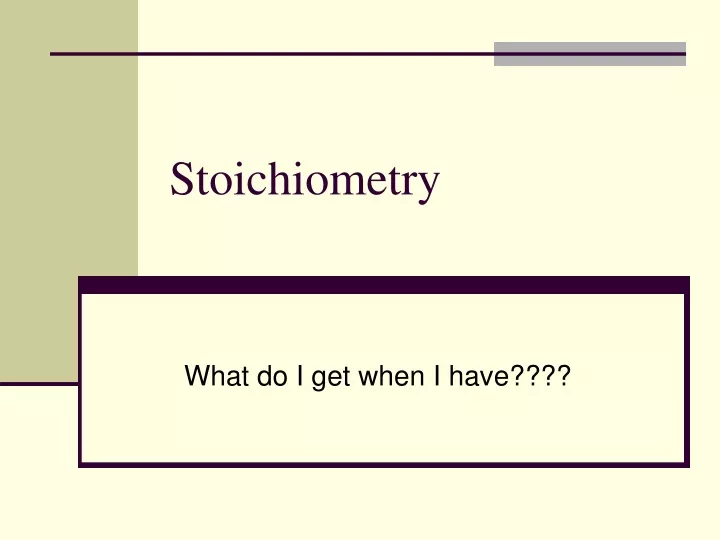 stoichiometry