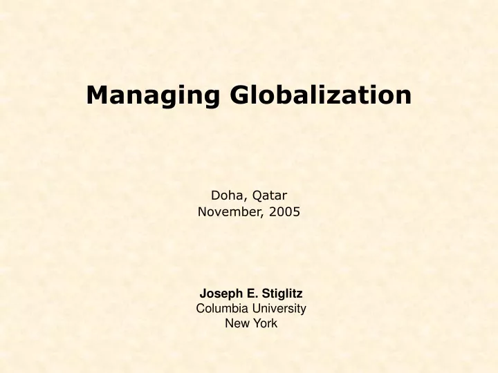 managing globalization
