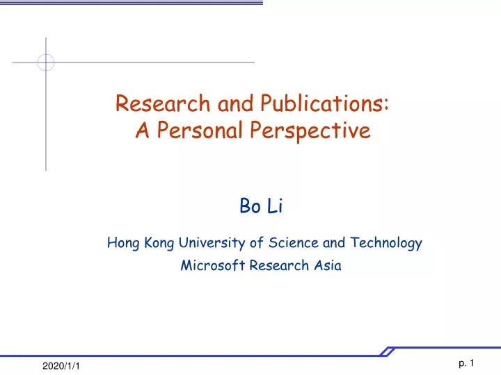 research and publications a personal perspective