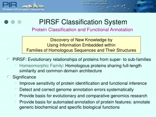 PIRSF Classification System