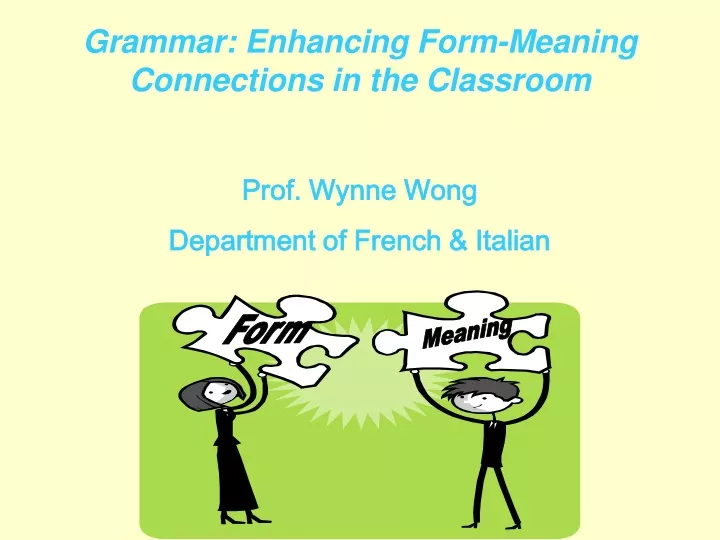 grammar enhancing form meaning connections