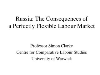 Russia: The Consequences of a Perfectly Flexible Labour Market