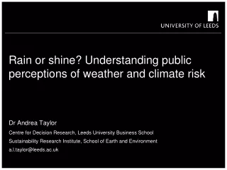 Rain or shine? Understanding public perceptions of weather and climate risk