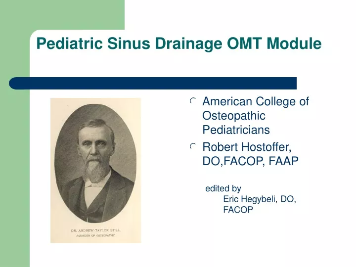 pediatric sinus drainage omt module