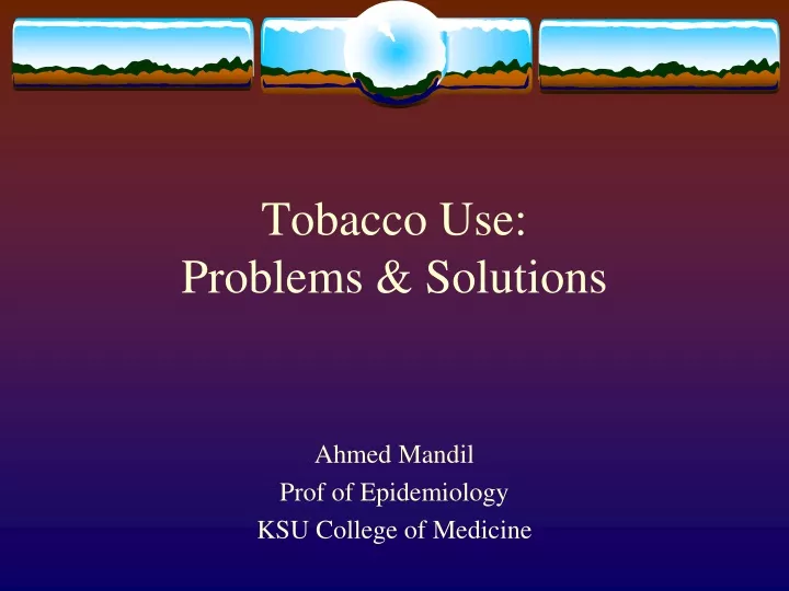 tobacco use problems solutions