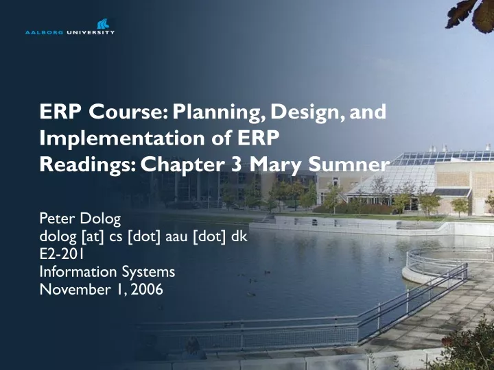 erp course planning design and implementation of erp readings chapter 3 mary sumner