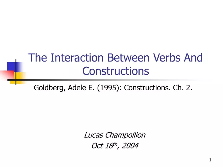 the interaction between verbs and constructions