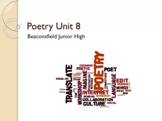 Poetry Unit 8