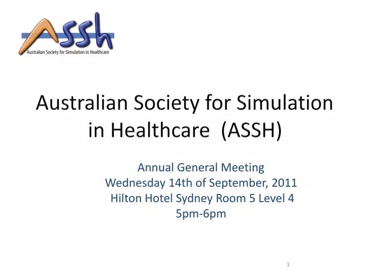 australian society for simulation in healthcare assh