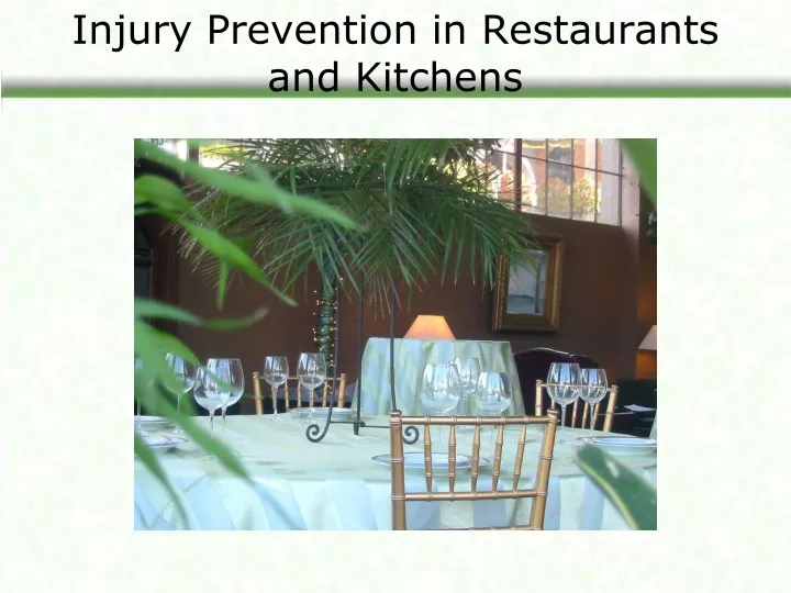 injury prevention in restaurants and kitchens