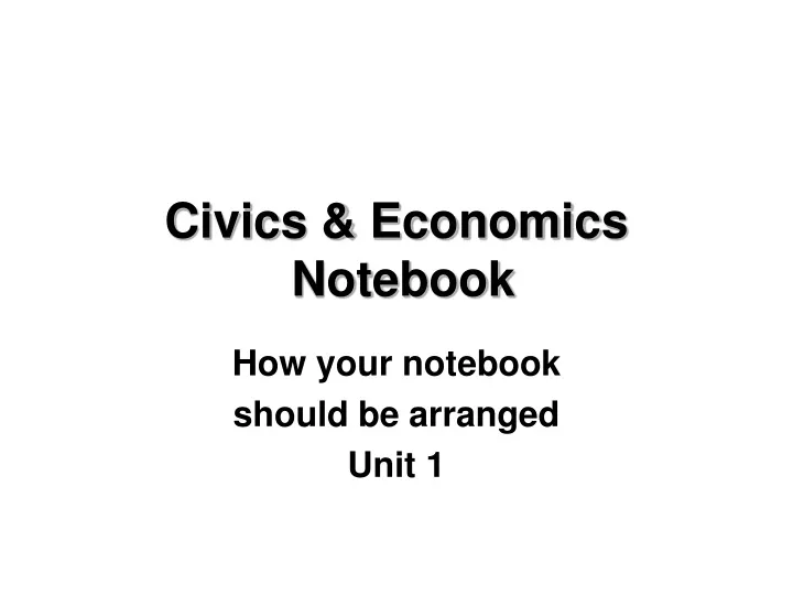 civics economics notebook