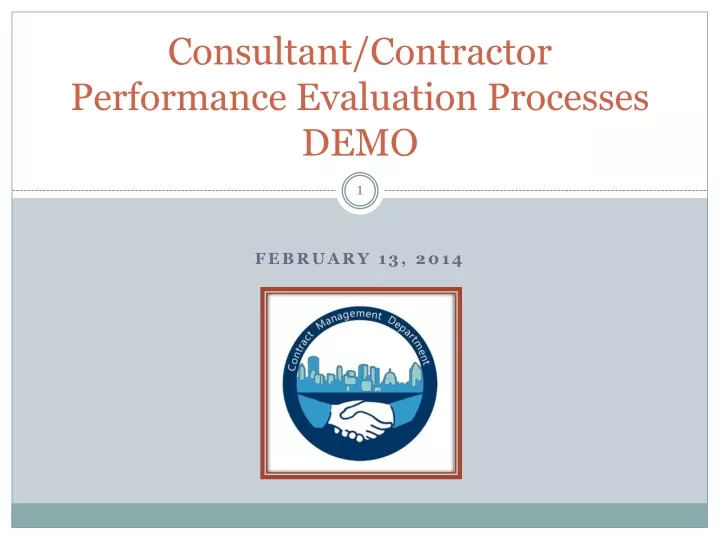 consultant contractor performance evaluation processes demo