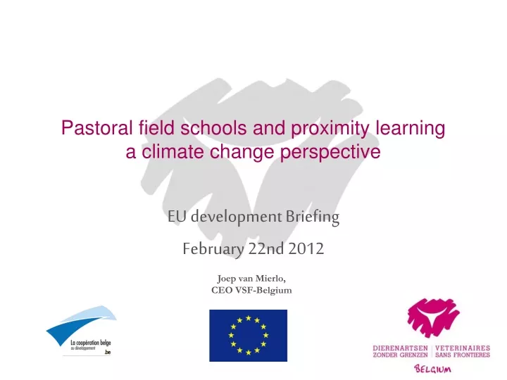 pastoral field schools and proximity learning a climate change perspective