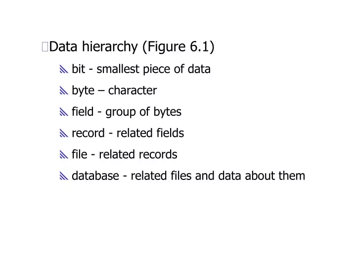 data hierarchy figure 6 1 bit smallest piece