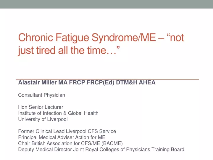 chronic fatigue syndrome me not just tired all the time