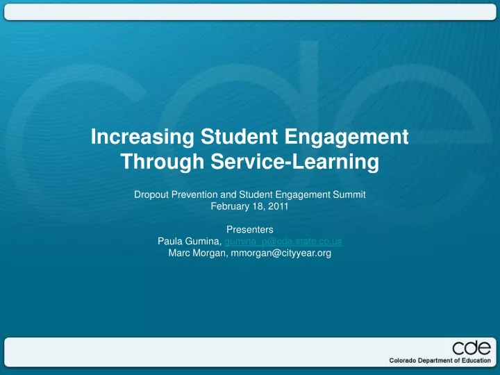 increasing student engagement through service