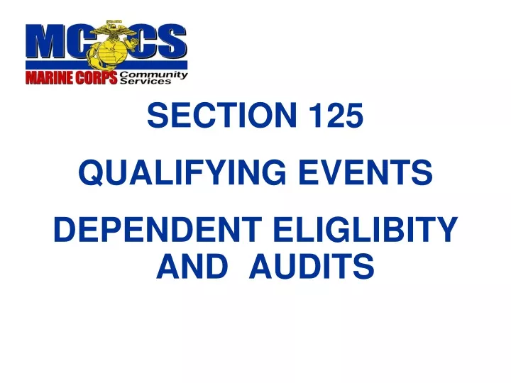 section 125 qualifying events dependent
