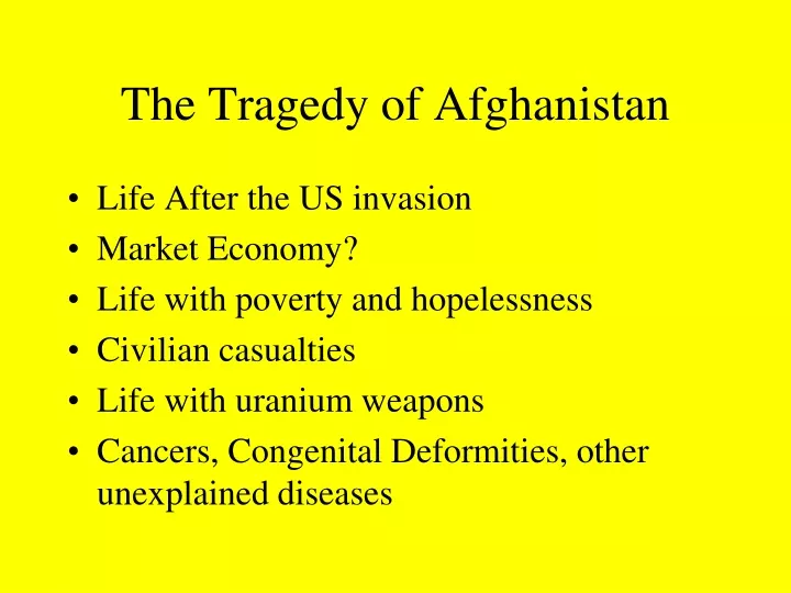 the tragedy of afghanistan