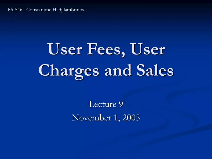 user fees user charges and sales